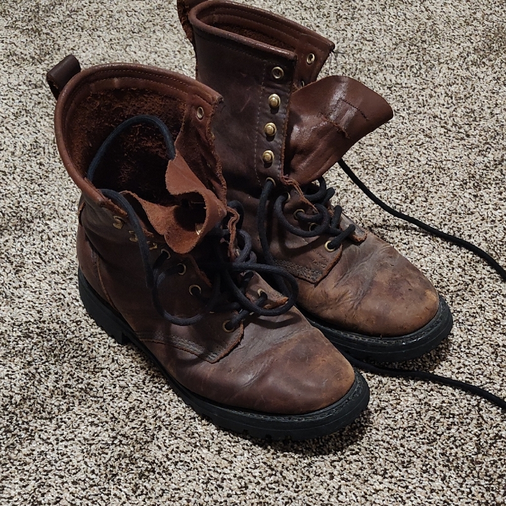 Men's Brown Leather Lace-Up Casual Boots